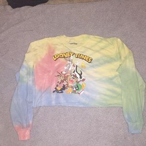 Looney toons tie dye crop top
